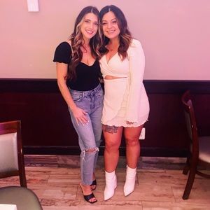 Tan large mini long sleeve dress